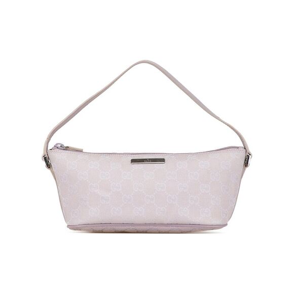Gucci Vintage Handbags - Pre Loved Gucci Vintage GG Canvas Boat Women Purple Shoulder Bag